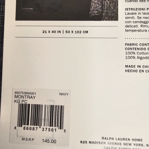 Ralph Lauren Journey's End Montray 1 Pair King Pillowcases - Picture 5 of 10